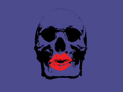 7 art kiss lips satire skull