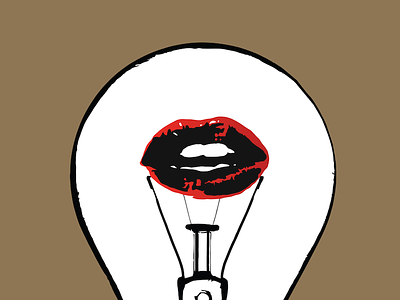 Lovebulb light lightbulb lips love satire