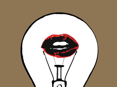 Lovebulb light lightbulb lips love satire