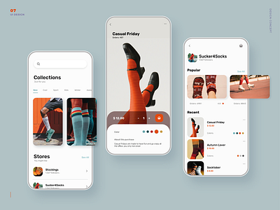 Mobile App - Shop Socks Concept app concept mobile app mobile ui shopping app ui uidesign uiux user experience userinterface