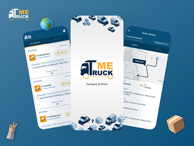 Truckme App - Trucking Efficient and easier android app blue cars colorful design drive egypt gps ios load loads maps mobile truck ui ux