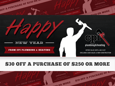 Happy New Year Plumbing Coupon