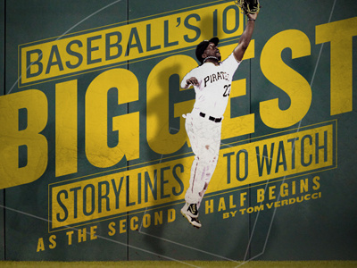 Baseball's 10 Biggest Storylines baseball biggest outfield pirates silhouette sports sports illustrated typography
