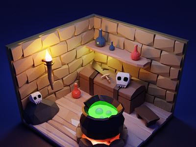 Low Poly Witch's Brew