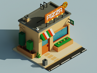 Voxel Pizza Shop