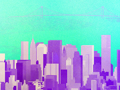 New York City Skyline art color illustration nyc texture vector