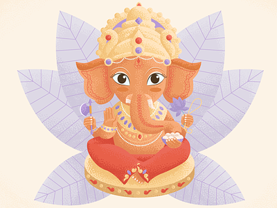 Ganesha character illustration illustrator vector
