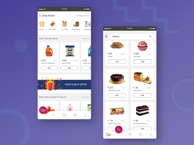 Grocery app screen