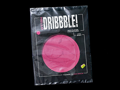 004. New Player Has Entered! bag basketball dribbble new player plastic poster print shot stickers thank you