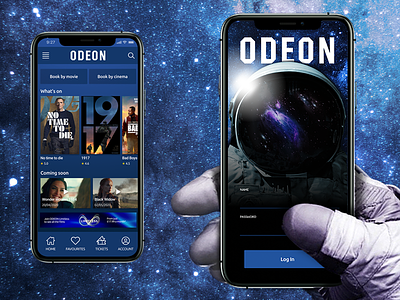 ODEON APP - Redesign Concept app art astronaut design logo minimal odeon space ui universe ux website