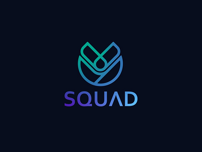 SQUAD blue branding gradient identity letter logo logodesign