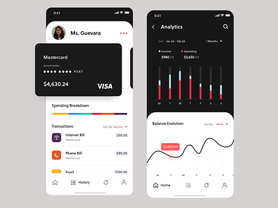 Finance Banking App - Mobile app app banking card data dataviz design finance minimal mobile service ui ux