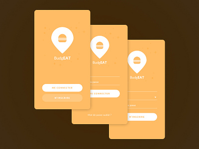 [Budgeat app] Sign up - Login app delivery food form localisation login logo mobile sandwich school sign up student