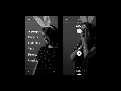 [Victoire Bélézy's Portfolio] Menu & Voices menu mobile nav photo