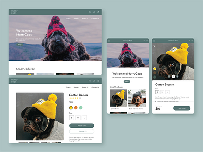 MuttyCaps Web/Mobile Mockup