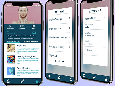 Daily UI Challenge 6 & 7 006 007 app design daily ui digital design iphone mobile app mock up settings typography ui uidesign user profile ux uxdesign