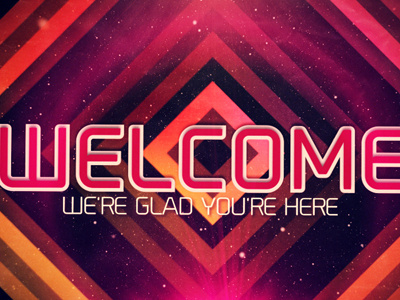 Welcome church design diamond graphics media motion reflections welcome