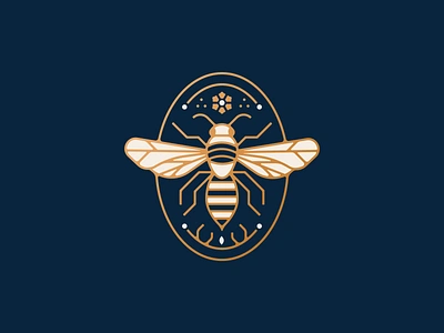 The Search animal bee brand design branding gold icon illustration illustrator insect lineart minimal nature packaging vector