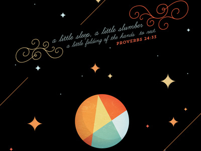 A little slumber bible color illustration moon proverbs rocket space stars texture typography verse