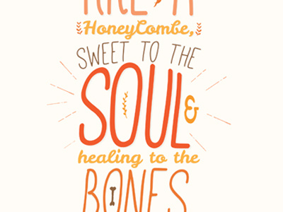 Sweet to the Soul bible bones illustration proverbs soul typography verse