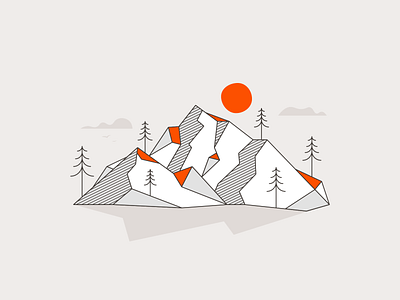 Poly Mountain design illustration illustrator lowpoly mountain nature tree ui ux vector