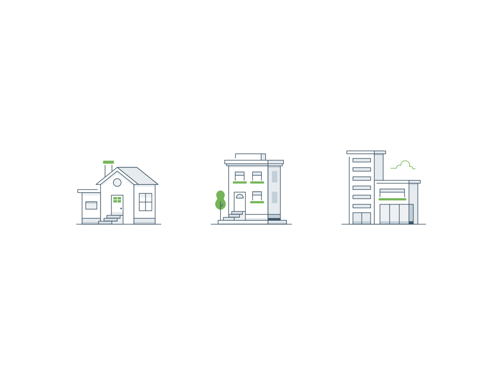 House, apartment, condo apartment condo condominium design home house icon illustration illustrator minimal tree ui vector visual