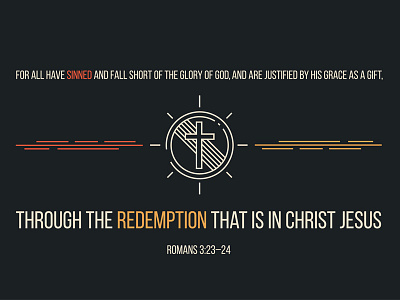 Redeem bible blood cross illustration jesus line minimal redemption romans sin verse