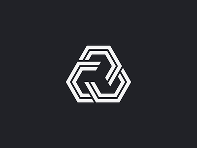 INTERFACE abstract brand branding connect crypto hexagon link logo logomark minimal overlap simple technology