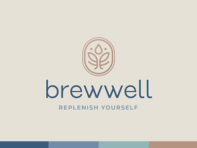 Brewwell beer branding brewery coffee cup earthy gym icon leaf logo minimal modern restaurant studio tea wellness yoga