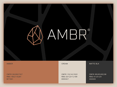 AMBR abstract amber brand branding color crypto crystal future logo matte minimal outline simple tech technology typography