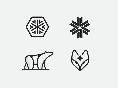 Polar Tees apparel arctic fox bear branding fox logo minimal polar shirt snow snowflake startup tshirt
