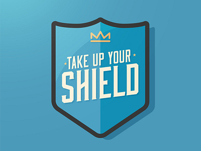 Shield blue clean crown icon josh warren line shield type typography verse