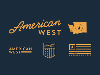 American West clothing co. america american clothing flag josh warren shirt state tree type typography washington west