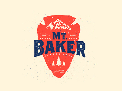 Mt.Baker american arrowhead baker josh warren mountain pnw print screenprint shirt texture typography tree west