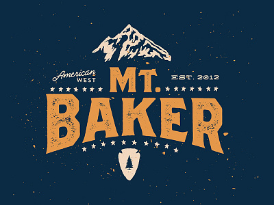 Mt. Baker type adventure josh warren mountain sharpie texture travel tshirt type typography
