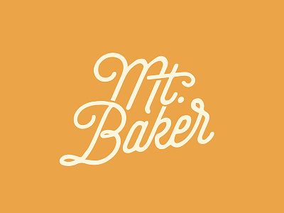 Mtbaker Yellow Drib adventure baker josh warren mountain nature script type typography vintage yellow