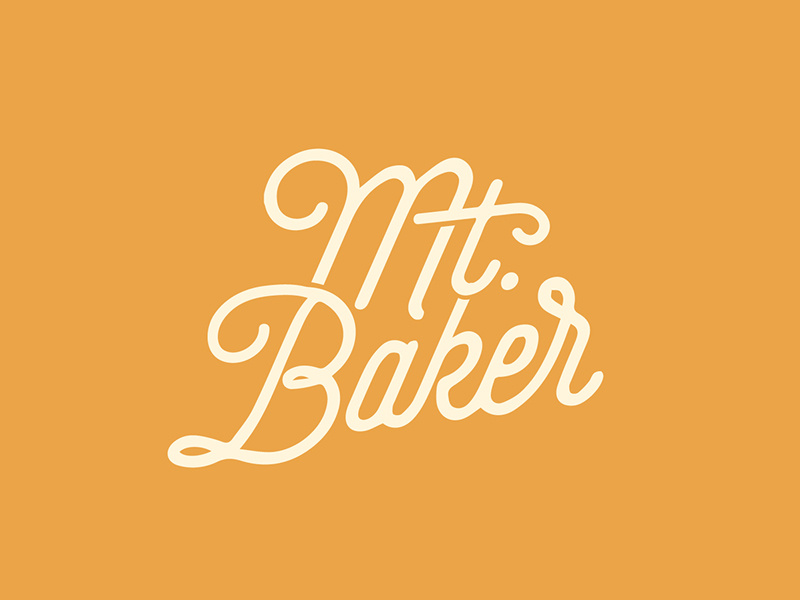 Mtbaker Yellow Drib script type mountain baker typography vintage josh warren yellow nature adventure