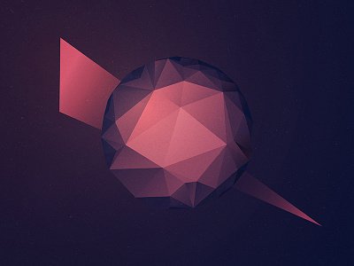 Low-poly sphere 3d abstract circle illustrator josh warren low poly pink shape sphere