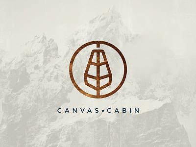 Canvas Cabin logo blog cabin canvas circle josh warren line logo minimal photography tent thicklines travel