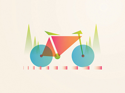 Gradi-bike bike circle geometric gradient josh warren minimal motion shapes tree triangle wheel