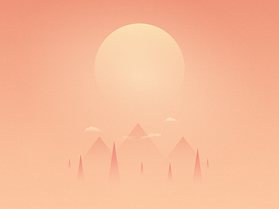 Day cloud gradient illustration illustrator minimal mountain sun sunset tree vector