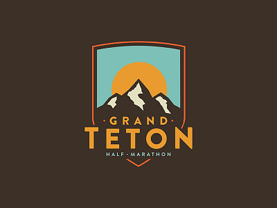 Grand Teton grand teton illustrator josh warren mountain national park nature race shirt sun typography vector