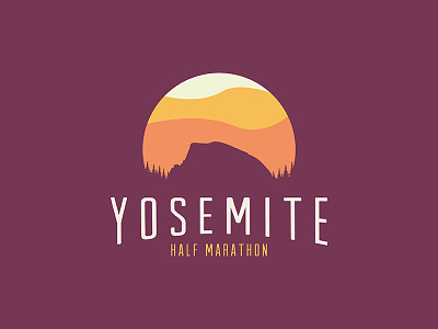 Yosemite half marathon half dome national park nature print screen print shirt sunset tree yosemite