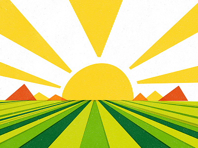 Fields field grass illustration illustrator mountain sun vector