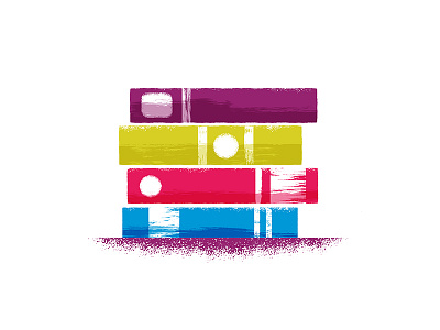 Stacks on stacks book books color illustration library magazine retro school shadow texture vector