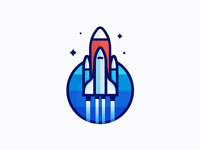 Never stop learning illustration launch rebound rocket shopify stars sticker thicklines vector