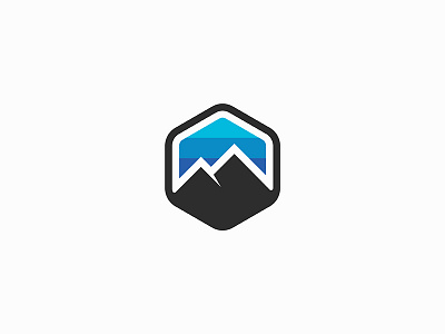 Avalog flat gradient hexagon illustration illustrator logo minimal mountain outdoors vector