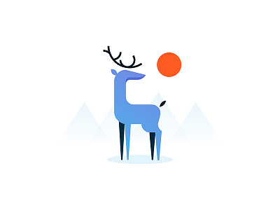 Stag animal deer illustration minimal mountain nature outdoors stag sun vector