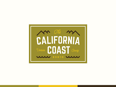 CA Coast badge california coast logo minimal mountain ocean patch retro typography vector ventura