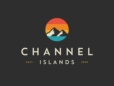 Channel Islands badge branding icon island logo minimal national park nature outdoors sunset typography